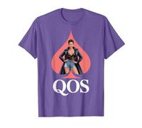 QOS Reina De Espadas Sexy QOS Camiseta, Hombre, Morado Jaspeado, M