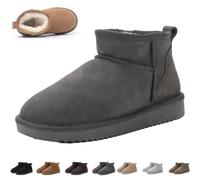 Qosigote Aurora Hikari Wolkis 2.0 Winter Boots Women, Sturdy & Stylish Mini - Boots For Women, Water Resistant Ankle boots, Anti-slip sole (Grau,36)