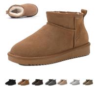 Qosigote Hikari Wolkis 2.0 Winter Boots Women, Sturdy & Stylish Mini - Boots For Women, Water Resistant Ankle boots, Anti-slip sole (Kastanie,37)