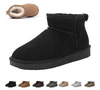 Qosigote Hikari Wolkis 2.0 Winter Boots Women, Sturdy & Stylish Mini - Boots For Women, Water Resistant Ankle boots, Anti-slip sole (Schwarz,38)