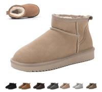 Qosigote Hikari Wolkis 2.0 Winter Boots Women, Sturdy & Stylish Mini - Boots For Women, Water Resistant Ankle boots, Anti-slip sole (Sand,40)