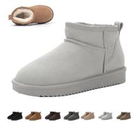 Qosigote Hikari Wolkis 2.0 Winter Boots Women, Sturdy & Stylish Mini - Boots For Women, Water Resistant Ankle boots, Anti-slip sole (Rolandgrau,39)