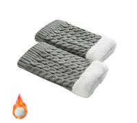 Qosigote Knitted Thickened Woolen Knee Warmers - Knitted Boot Cuffs Warmers Socks - Knitted Thickened Knee Warmers (Grey)