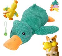 Qosigote Paw Love Calming Duck, 2026 New Upgraded Calming Duck Toy for Dogs, Dog Chew Toys with Quack Sound and Crazy Crinkle, Yellow Ducks Dog Toy for Small and Medium-Sized Dogs (Green,Large)