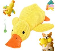 Qosigote Paw Love Calming Duck, 2026 New Upgraded Calming Duck Toy for Dogs, Dog Chew Toys with Quack Sound and Crazy Crinkle, Yellow Ducks Dog Toy for Small and Medium-Sized Dogs (Yellow,Medium)