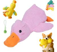 Qosigote Paw Love Calming Duck, 2026 New Upgraded Calming Duck Toy for Dogs, Dog Chew Toys with Quack Sound and Crazy Crinkle, Yellow Ducks Dog Toy for Small and Medium-Sized Dogs (Pink,Large)