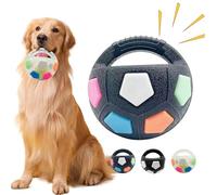 Qosigote Pelota de bienestar, pelota antiestrés para perros medianos y grandes, entrenamiento interactivo a prueba de mordeduras, limpiador de dientes de goma suave, mantiene a los perros activos