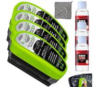 Qosigote Schneffi Windscreen Cleaner, Glass Oil Film Remover, Upgraded Automotive Oil Film Cleaning Brush, New 2.0 Green Oil Film Wipe, Glass Cleaning Board, Schnefie Scheibenreiniger (4pcs)