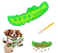 Qosigote Slow Feed Chew & Fetch Crocodile Dog Toy, Dog Slow Feeder Puzzle Toy, Promotes Slowly Eating, Reduces Stress, Perfect For Fetch, Chewing & Training, Teeth Cleaning (12 * 4.5cm)