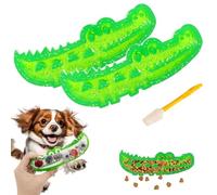 Qosigote Slow Feed Chew & Fetch Crocodile Dog Toy, Dog Slow Feeder Puzzle Toy, Promotes Slowly Eating, Reduces Stress, Perfect For Fetch, Chewing & Training, Teeth Cleaning (12 * 4.5cm*2)