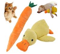 Qosigote Stuffed Duck Dog Toy, The Mellow Dog Calming Duck - Cute No Stuffing Duck Toy with Quacking Sound, Perfect for Anxious Dogs (Yellow)