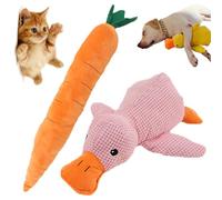 Qosigote Stuffed Duck Dog Toy, The Mellow Dog Calming Duck - Cute No Stuffing Duck Toy with Quacking Sound, Perfect for Anxious Dogs (Pink)