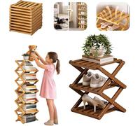 Qosigote The 9-Tier Wooden Rack, 2026 Foldable Vertical Shoe Rack, Multi-Layer Shoe Storage Racks for Small Spaces, 3-Tier, 6-Tier, and 9-Tier No-Assembly Storage Solution! (B,3F)