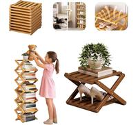 Qosigote The 9-Tier Wooden Rack, 2026 Foldable Vertical Shoe Rack, Multi-Layer Shoe Storage Racks for Small Spaces, 3-Tier, 6-Tier, and 9-Tier No-Assembly Storage Solution! (B,2F)