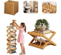 Qosigote The 9-Tier Wooden Rack, 2026 Foldable Vertical Shoe Rack, Multi-Layer Shoe Storage Racks for Small Spaces, 3-Tier, 6-Tier, and 9-Tier No-Assembly Storage Solution! (A,2F)