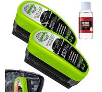 Qosigote Upgraded Automotive Oil Film Cleaning Brush, Oil Film Cleaning Brush 2.0, Green Oil Film Wipe, Car Oil Film Cleaner, Upgraded Green Oil Film Wipe - Improve Clarity And Visibility (2pcs)