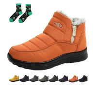 Qosigote Women’S Insulated Snow Boots, Fur Lined Winter Boots For Women Waterproof, Non-Slip, Comfortable Warm Winter Shoes (orange,43)