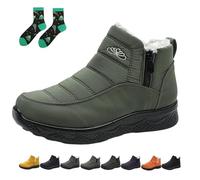 Qosigote Women’S Insulated Snow Boots, Fur Lined Winter Boots For Women Waterproof, Non-Slip, Comfortable Warm Winter Shoes (green,36)