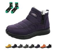 Qosigote Women’S Insulated Snow Boots, Fur Lined Winter Boots For Women Waterproof, Non-Slip, Comfortable Warm Winter Shoes (purple,45)