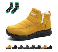 Qosigote Women’S Insulated Snow Boots, Fur Lined Winter Boots For Women Waterproof, Non-Slip, Comfortable Warm Winter Shoes (yellow,37)