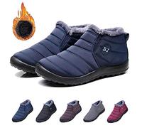 Qosneoun Boojoy Shoes, Boojoy Winter Boots, Bj Boots Women Men Winter Snow Boots Waterproof Anti-slip Ankle Booties Outdoor Warm Lined Shoes (Blue, numeric_38)