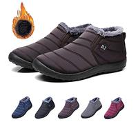 Qosneoun Boojoy Shoes, Boojoy Winter Boots, Bj Boots Women Men Winter Snow Boots Waterproof Anti-slip Ankle Booties Outdoor Warm Lined Shoes (Brown, numeric_42)