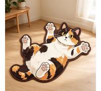 Qosneoun Cat Rugs Room Decor, Plush Animal Area Rug, Decorative Floor Mat for Living Room Bedroom and Entryway, Soft Cozy Indoor Carpet Accent (D,60x90cm)