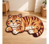 Qosneoun Cat Rugs Room Decor, Plush Animal Area Rug, Decorative Floor Mat for Living Room Bedroom and Entryway, Soft Cozy Indoor Carpet Accent (A,50x80cm)