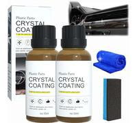 Qosneoun Cristal Coating para Plástico del Carro, Crystal Coating For Car, Plastic Parts Crystal Coating, Automotive Crystal Coating, Suitable For Various Vehicles and Car Maintenance (2pcs)