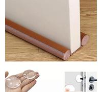 Qosneoun Door Bottom Seal Strip Stopper, Door Bottom Seal Strip, Door Draft Stopper, Noise & Pest Isolation Waterproof Door Bottom Seal Strip, Adjustable Door Sweeps, For Home,Office (Brown)