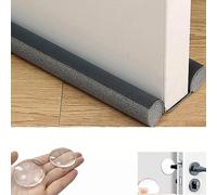 Qosneoun Door Bottom Seal Strip Stopper, Door Bottom Seal Strip, Door Draft Stopper, Noise & Pest Isolation Waterproof Door Bottom Seal Strip, Adjustable Door Sweeps, For Home,Office (Gray)