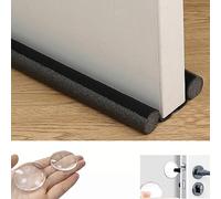 Qosneoun Door Bottom Seal Strip Stopper, Door Bottom Seal Strip, Door Draft Stopper, Noise & Pest Isolation Waterproof Door Bottom Seal Strip, Adjustable Door Sweeps, For Home,Office (Black)