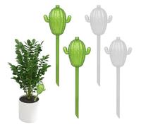 QoTang 4 bolas de riego, con forma de cactus, riego automático para plantas, plástico, autoriego para habitaciones, balcones y plantas de jardín, 2 colores, 8 x 24,5 cm