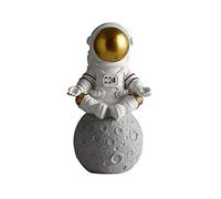 QOTSTEOS Estatua de astronauta, estatua de astronauta, 9,84 x 5,90 pulgadas, estatuas de astronauta, estatuas de astronauta, decoración de escritorio para el hogar (oro, tamaño: meditar)