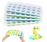 QOUBNIC 4 Piezas Cubiteras para Hielo con Tapa, Apilables Bandeja Cubo Hielo, Cubiteras para Hielo Silicona para Cócteles, Whisky, Vino