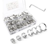 QOUBNIC 73 Piezas Abrazaderas de Manguera de Resorte, 6-38mm Abrazaderas Ajustables 7 Tamaños en Acero Inoxidable para Tubería Agua Auto Mecánica en Caja