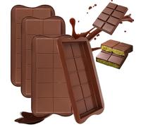 QOUBNIC Molde de silicona, 4 Pcs Moldes para Barra Molde Chocolate, Sin BPA, Chocolate Profundos De Silicona Molde Turron Silicona para Bombones, Pralinés