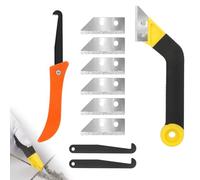 QOUBNIC Rascador Juntas Azulejos, Limpiador de Sierra Removedor de Lechada con 8 Pcs Cuchilla de Repuesto, Herramientas para Juntas De Baldosas para Baldosas de Baño de Cocina