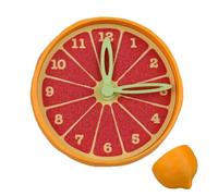 Qoukonao Reloj de escritorio | Reloj de escritorio pequeño decorativo con diseño cítrico, funciona con pilas, bonita decoración para niños, adultos, cumpleaños, profesores, escuela, dormitorio, sala