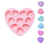 QOWIJEX 1 Pieza Moldes Chocolate Silicona, Antiadherente Molde de Chocolate, Molde de Chocolate Corazón de San Valentín, DIY Molde de Silicona para Chocolate Dulces Cubitos Hielo