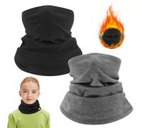 QOWIJEX 2 Piezas Braga Cuello Niño Bufanda de Invierno para Niños, Braga para Cuello Pasamontañas Polar Multifuncional Máscara de Esquí Gorro