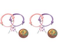 QOWIJEX 2 Piezas Pulseras Amistad, Pulsera de la Amistad con Colgante Gatitos, Ajustable Strand Mejor Pulsera de la Amistad Regalos Hechos a Mano Charm, Gatitos