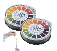 QOWIJEX 2 Rollos de Tiras de Papel de Prueba de pH Universal con Caja de Almacenamiento Accesorios Rango de Medición 0-14 PH Papel-5 m/Rollo