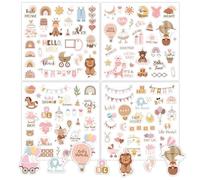QOWIJEX 4 Piezas 18×18cm Pegatinas para Albumes de Fotos de Bebé, Pegatinas para Albumes de Recortes, Accesorios para Bebés, Bautizos, Bautizos, Decoración para álbum de Fotos, Tarjetas
