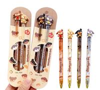 QOWIJEX 4 Piezas Kawaii Cartoon Cachorro Gel Pen, Friendship Pen, Couple Pen, Cute Stationery Gift Pens with Writing Grips Lindo Material Escolar para Oficina