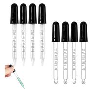 QOWIJEX 8 Piezas Cuentagotas de 1ml Cuentagotas de Vidrios Cuentagotas con Cabeza de Goma Pipeta de Vidrio para Medicina Aceites Esenciales Alimentación Oído Laboratorio-2 Estilos