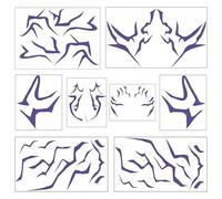 QOWIJEX 8 Unidades Tatuajes Temporales Demonios - Pegatinas Corporales para Cosplay y Anime - Accesorios de Disfraz para Halloween y Carnaval (Color Púrpura)