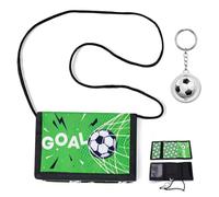 QOWUXHZ 1 Pieza Cartera Niño Monedero Infantil Carteras Para Niños Monedero De Fútbol Bolsa De Cuello Billetera De Fútbol Con Llavero De Metal De Bota De Fútbol Regalos Novedosos Para Niños