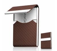 QOWUXHZ 1 Pieza, Estuche para Tarjetas de Visita, Color Marrón, Tamaño 6x9,5x1,5 cm, Ideal para Profesionales, Empresarios y Reuniones de Negocio