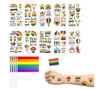 QOWUXHZ 10 Hojas Tatuajes Temporales Lgbtq Y 5 Bandera Pride Tatuaje Para Niños Tatuajes Temporales Lgbtq Pegatinas Adhesivas Del Orgullo Gay Tatuajes De Cara Orgullo Gay Desfiles Celebraciones